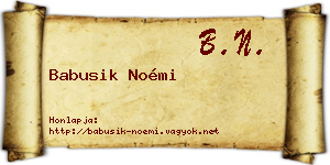 Babusik Noémi névjegykártya